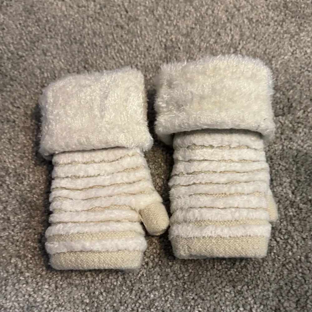 Cozy White and Creme Mittens